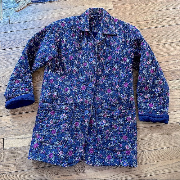 Handmade quilted floral coat chore jacket // size large // one of a kind! - Picture 3 of 14